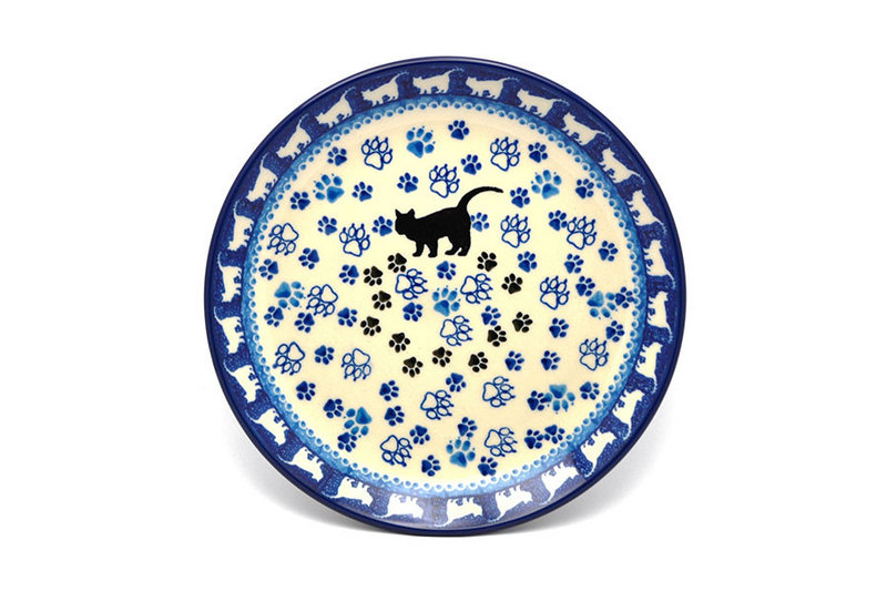 1"H x 7 3/4"W
 Polish Pottery Plate - Salad/Dessert (7 3/4") - Boo Boo Kitty 086-1771a (1"H x 7 3/4"W
)