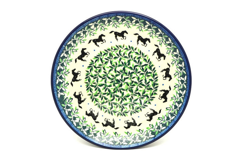 1"H x 7 3/4"W
 Polish Pottery Plate - Salad/Dessert (7 3/4") - Dark Horse 086-2241a (1"H x 7 3/4"W
)
