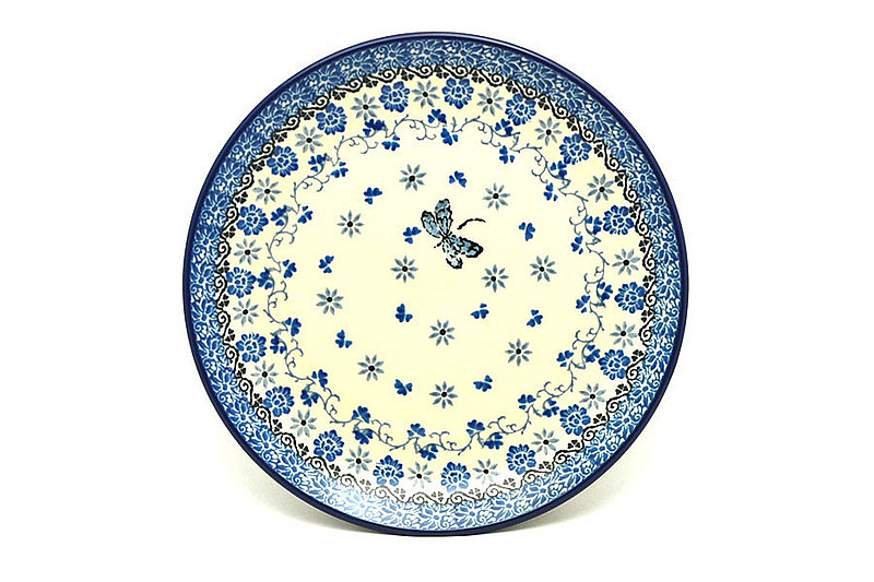 1"H x 7 3/4"W
 Polish Pottery Plate - Salad/Dessert (7 3/4") - Dragonfly 086-2009a (1"H x 7 3/4"W
)