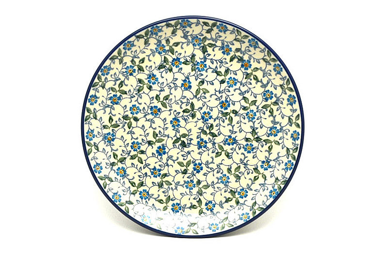 1"H x 7 3/4"W
 Polish Pottery Plate - Salad/Dessert (7 3/4") - Forget-Me-Knot 086-2089a (1"H x 7 3/4"W
)