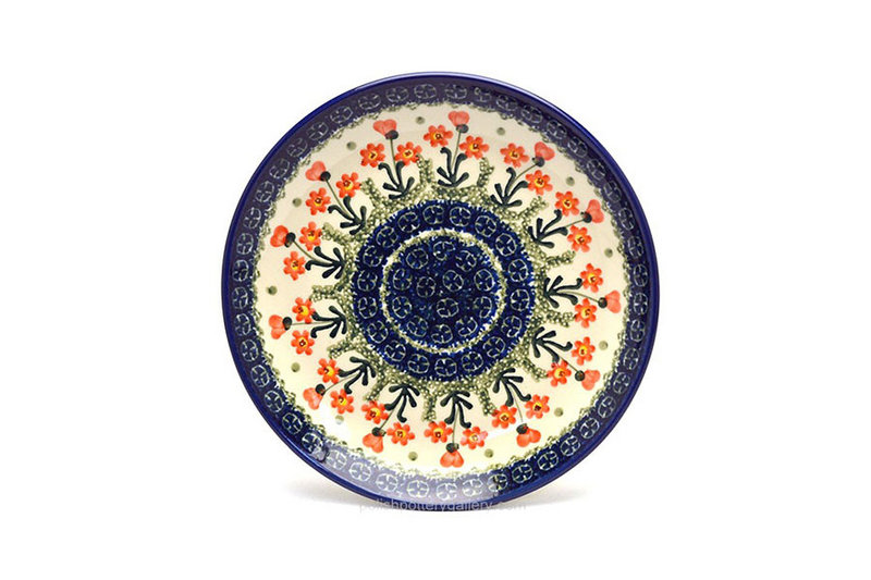 1"H x 7 3/4"W
 Polish Pottery Plate - Salad/Dessert (7 3/4") - Peach Spring Daisy 086-560a (1"H x 7 3/4"W
)
