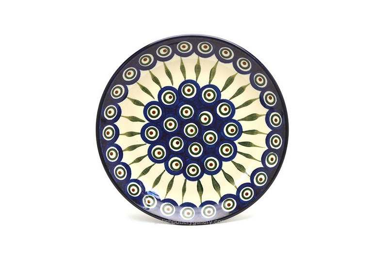 1"H x 7 3/4"W
 Polish Pottery Plate - Salad/Dessert (7 3/4") - Peacock 086-054a (1"H x 7 3/4"W
)