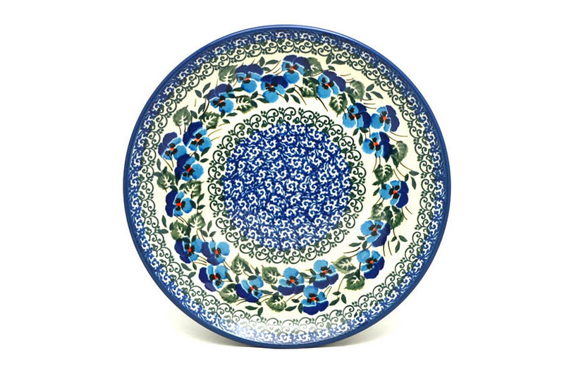 1"H x 7 3/4"W
 Polish Pottery Plate - Salad/Dessert (7 3/4") - Winter Viola 086-2273a (1"H x 7 3/4"W
)