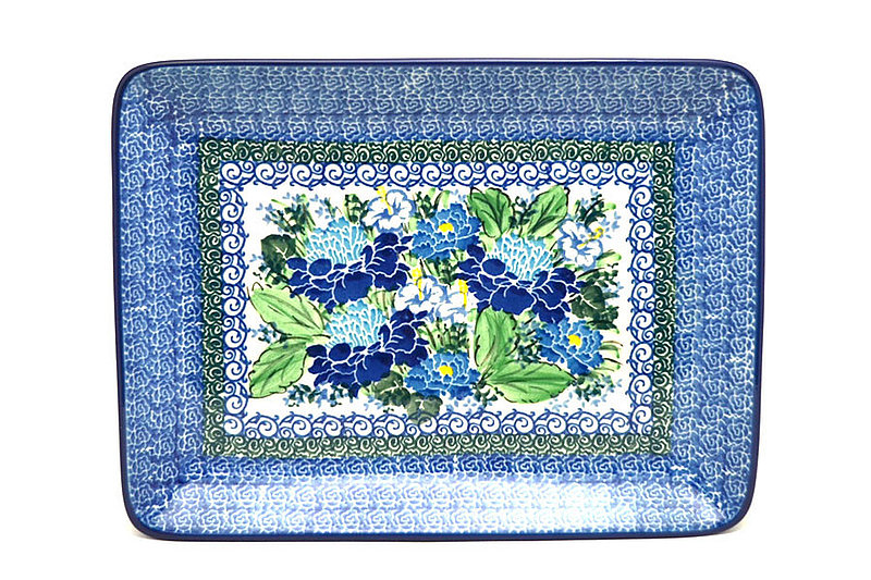 1"H x 7"W x 9 1/2"L
 Polish Pottery Plate - Rectangular - Unikat Signature U5138 111-U5138 (1"H x 7"W x 9 1/2"L
)