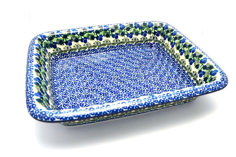 2 1/2"H x 11 1/4"W x 13 3/4"L 
 Polish Pottery Baker - Lasagna - Huckleberry 854-1413a (2 1/2"H x 11 1/4"W x 13 3/4"L 
)