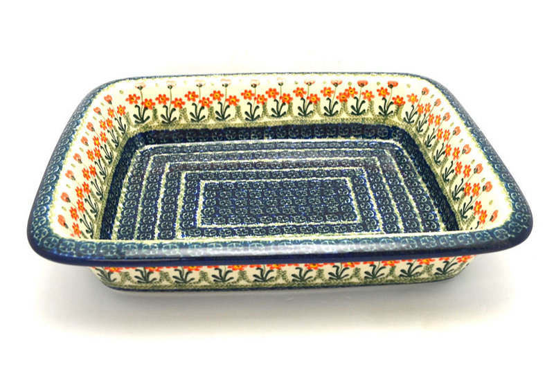 Polish Pottery Baker - Lasagna - Peach Spring Daisy