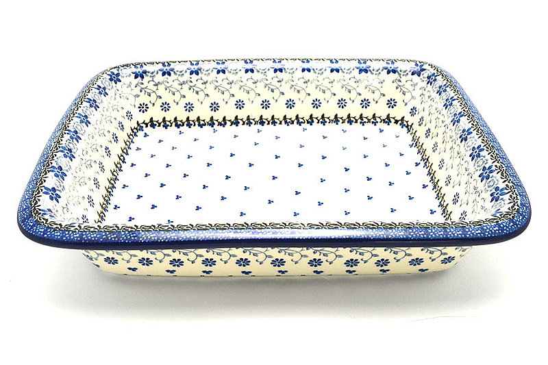 2 1/2"H x 11 1/4"W x 13 3/4"L 
 Polish Pottery Baker - Lasagna - Silver Lace 854-2158a (2 1/2"H x 11 1/4"W x 13 3/4"L 
)