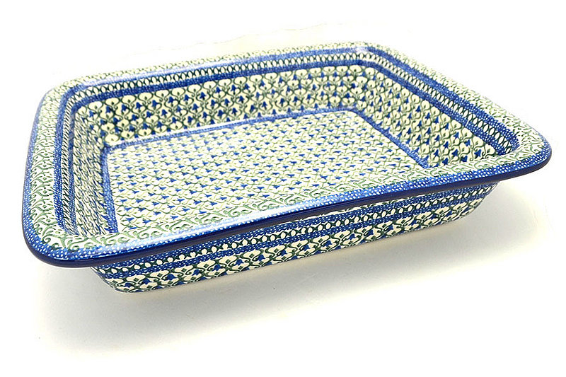 2 1/2"H x 11 1/4"W x 13 3/4"L 
 Polish Pottery Baker - Lasagna - Tulip Trellis 854-0585a (2 1/2"H x 11 1/4"W x 13 3/4"L 
)