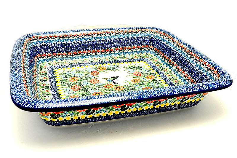 2 1/2"H x 11 1/4"W x 13 3/4"L 
 Polish Pottery Baker - Lasagna - Unikat Signature U3357 854-U3357 (2 1/2"H x 11 1/4"W x 13 3/4"L 
)