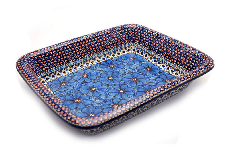 2 1/2"H x 11 1/4"W x 13 3/4"L 
 Polish Pottery Baker - Lasagna - Unikat Signature U408C 854-U408C (2 1/2"H x 11 1/4"W x 13 3/4"L 
)