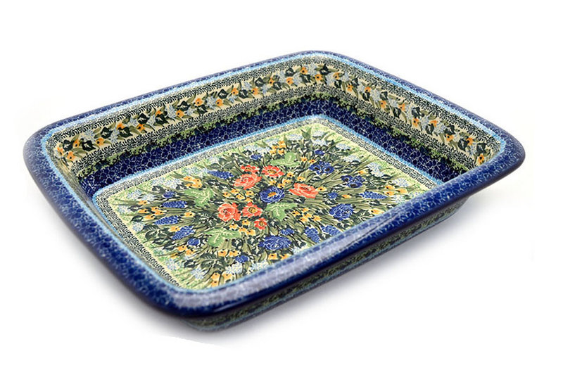 2 1/2"H x 11 1/4"W x 13 3/4"L 
 Polish Pottery Baker - Lasagna - Unikat Signature U4400 854-U4400 (2 1/2"H x 11 1/4"W x 13 3/4"L 
)
