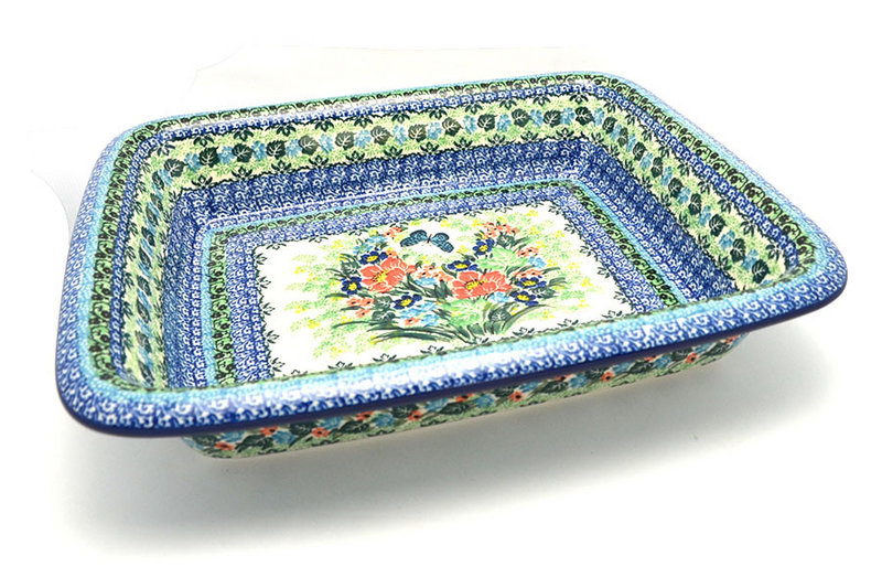 2 1/2"H x 11 1/4"W x 13 3/4"L 
 Polish Pottery Baker - Lasagna - Unikat Signature U4553 854-U4553 (2 1/2"H x 11 1/4"W x 13 3/4"L 
)