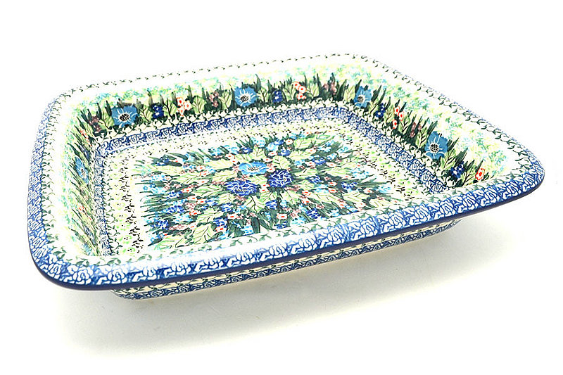 2 1/2"H x 11 1/4"W x 13 3/4"L 
 Polish Pottery Baker - Lasagna - Unikat Signature U4572 854-U4572 (2 1/2"H x 11 1/4"W x 13 3/4"L 
)