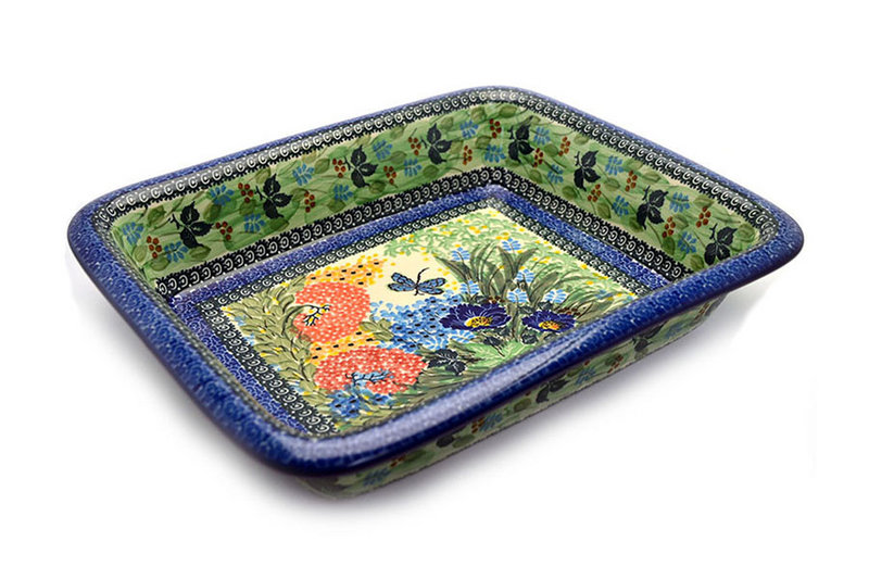 2 1/2"H x 11 1/4"W x 13 3/4"L 
 Polish Pottery Baker - Lasagna - Unikat Signature U4612 854-U4612 (2 1/2"H x 11 1/4"W x 13 3/4"L 
)
