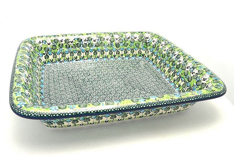 2 1/2"H x 11 1/4"W x 13 3/4"L 
 Polish Pottery Baker - Lasagna - Unikat Signature U4795 854-U4795 (2 1/2"H x 11 1/4"W x 13 3/4"L 
)