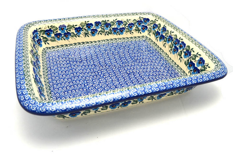 2 1/2"H x 11 1/4"W x 13 3/4"L 
 Polish Pottery Baker - Lasagna - Winter Viola 854-2273a (2 1/2"H x 11 1/4"W x 13 3/4"L 
)