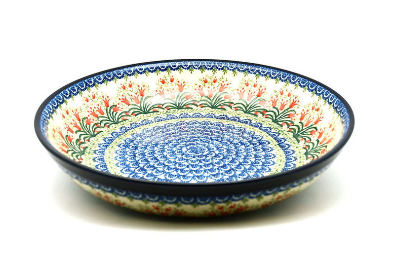 2 1/2"H x 12 1/2"W
 Polish Pottery Bowl - Pasta Serving - Large - Crimson Bells 115-1437a (2 1/2"H x 12 1/2"W
)