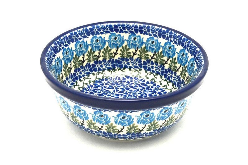 2 1/2"H x 6 1/4"W
 Polish Pottery Bowl - Salad - Antique Rose 209-1390a (2 1/2"H x 6 1/4"W
)