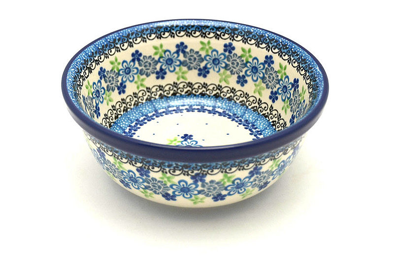 2 1/2"H x 6 1/4"W
 Polish Pottery Bowl - Salad - Flower Works 209-2633a (2 1/2"H x 6 1/4"W
)
