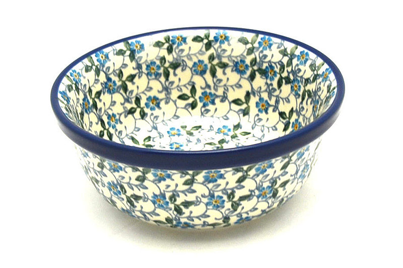 2 1/2"H x 6 1/4"W
 Polish Pottery Bowl - Salad - Forget-Me-Knot 209-2089a (2 1/2"H x 6 1/4"W
)