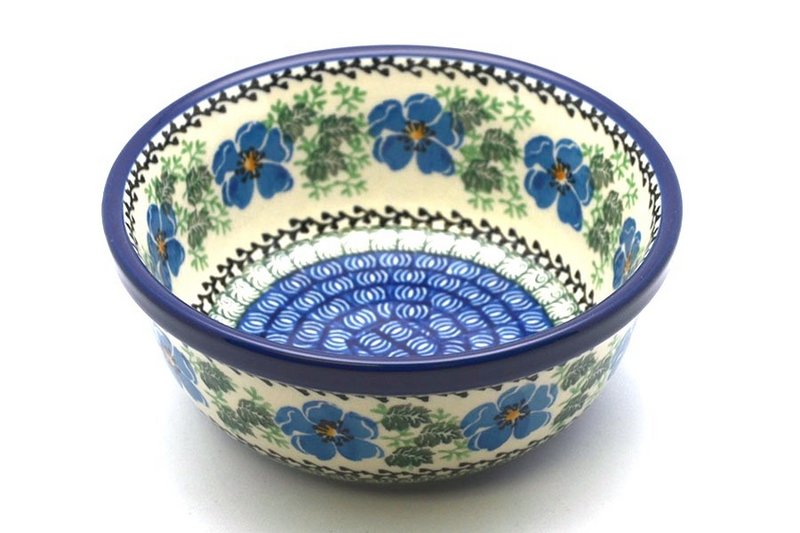 2 1/2"H x 6 1/4"W
 Polish Pottery Bowl - Salad - Morning Glory 209-1915a (2 1/2"H x 6 1/4"W
)