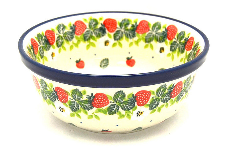 2 1/2"H x 6 1/4"W
 Polish Pottery Bowl - Salad - Strawberry Field 209-2709a (2 1/2"H x 6 1/4"W
)