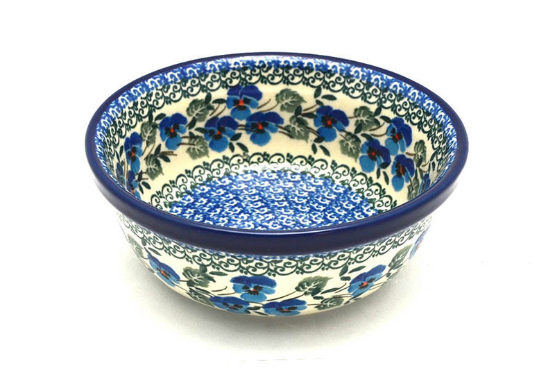 2 1/2"H x 6 1/4"W
 Polish Pottery Bowl - Salad - Winter Viola 209-2273a (2 1/2"H x 6 1/4"W
)