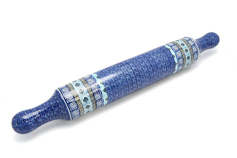2 1/2"W x 18"L
 Polish Pottery Rolling Pin - Aztec Sky 439-1917a (2 1/2"W x 18"L
)