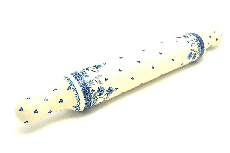 2 1/2"W x 18"L
 Polish Pottery Rolling Pin - Clover Field 439-2524a (2 1/2"W x 18"L
)