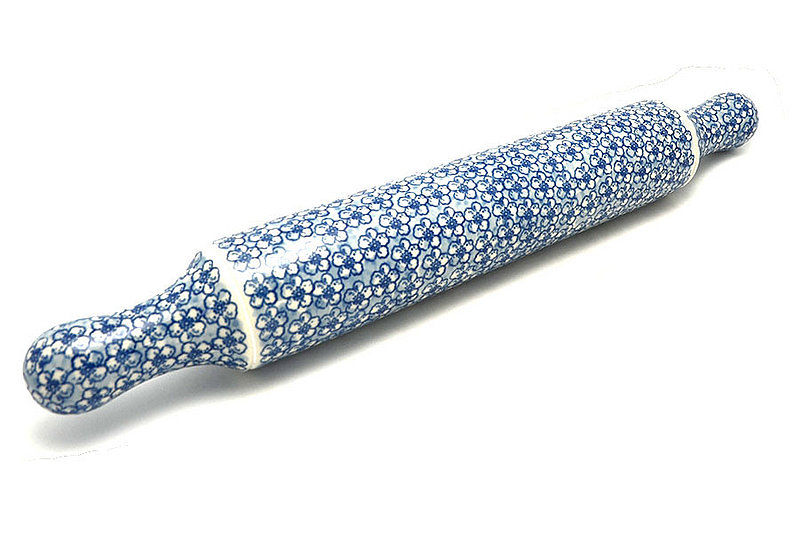2 1/2"W x 18"L
 Polish Pottery Rolling Pin - Daisy Flurry 439-2176a (2 1/2"W x 18"L
)