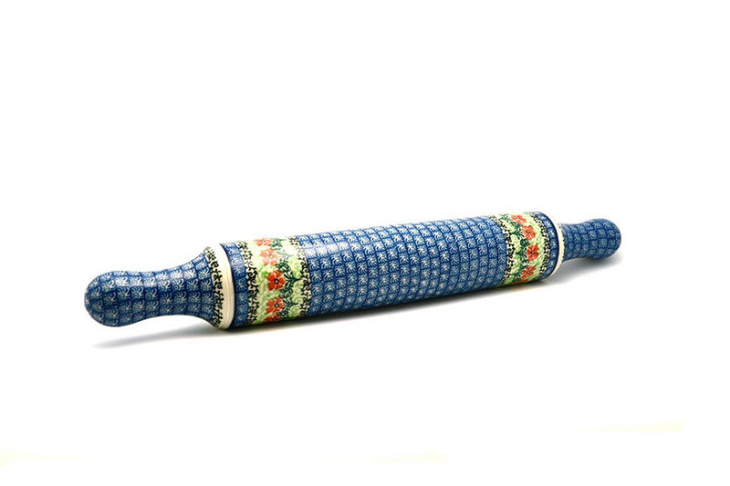 2 1/2"W x 18"L
 Polish Pottery Rolling Pin - Maraschino 439-1916a (2 1/2"W x 18"L
)