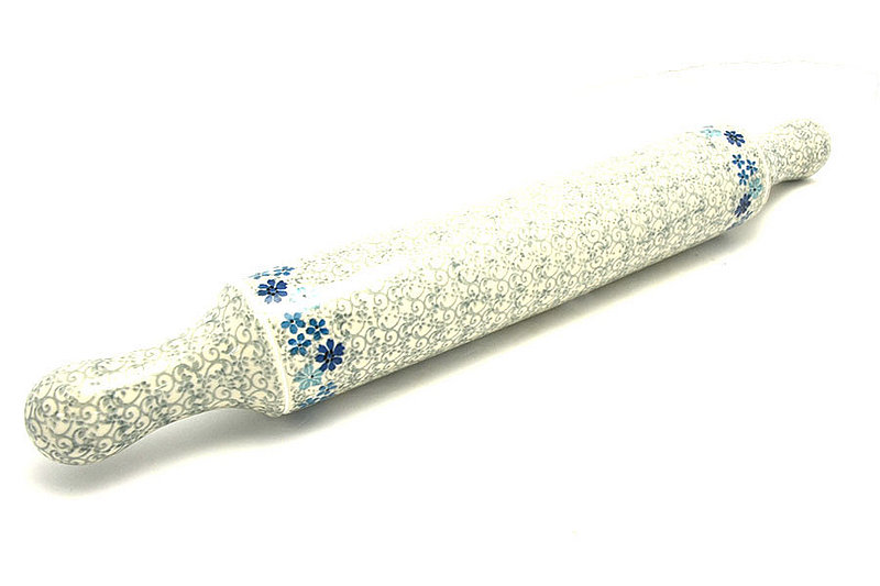2 1/2"W x 18"L
 Polish Pottery Rolling Pin - Sea Blossom 439-2612a (2 1/2"W x 18"L
)