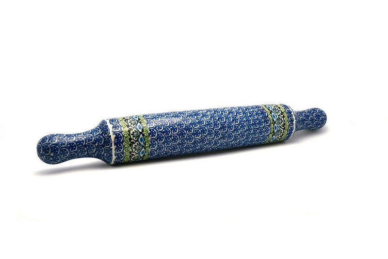 2 1/2"W x 18"L
 Polish Pottery Rolling Pin - Tranquility 439-1858a (2 1/2"W x 18"L
)