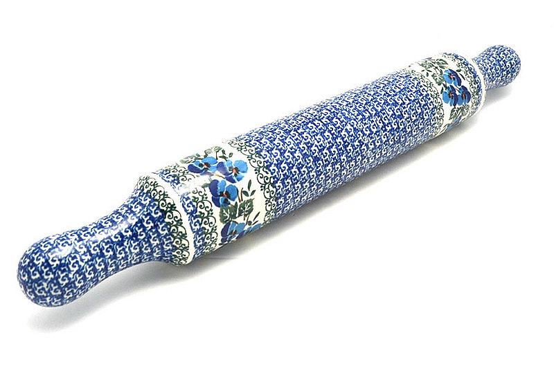 2 1/2"W x 18"L
 Polish Pottery Rolling Pin - Winter Viola 439-2273a (2 1/2"W x 18"L
)