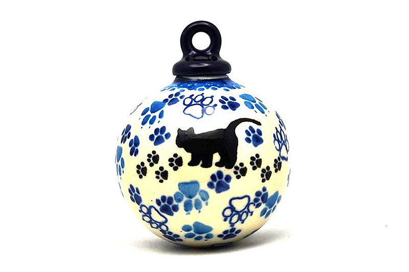 2 1/2"W x 3 1/2"H
 Polish Pottery Ornament - Ball - Boo Boo Kitty 186-1771a (2 1/2"W x 3 1/2"H
)