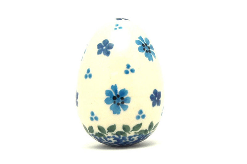 2 1/4"H x 1 1/2"W
 Polish Pottery Egg Figurine - Georgia Blue 044-2785a (2 1/4"H x 1 1/2"W
)