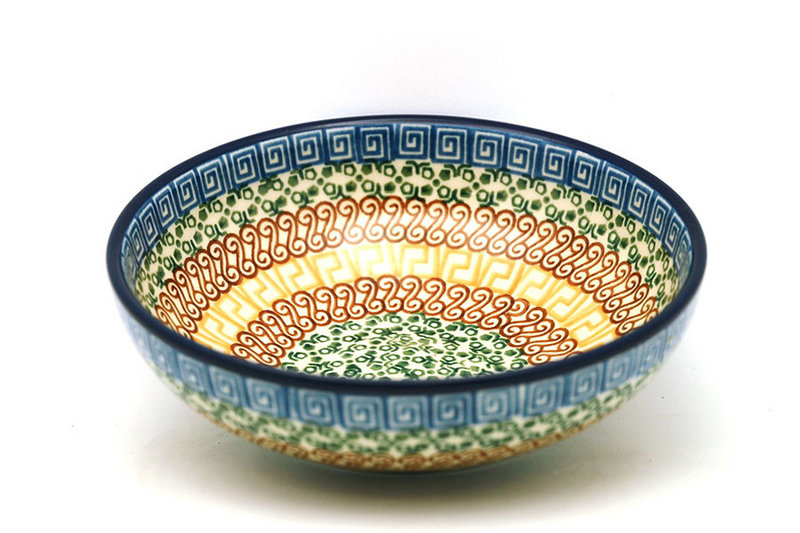 2 1/4"H x 6 3/4"W.
 Polish Pottery Bowl - Contemporary Salad - Autumn B90-050a (2 1/4"H x 6 3/4"W.
)