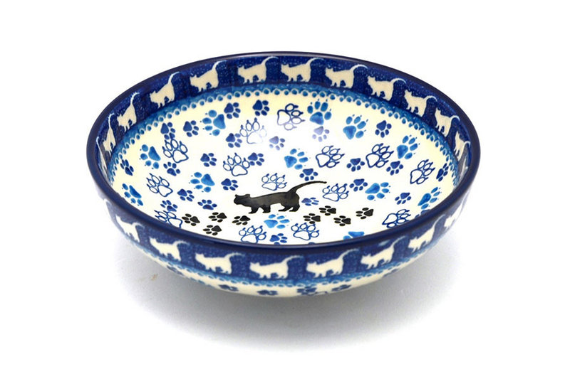 2 1/4"H x 6 3/4"W.
 Polish Pottery Bowl - Contemporary Salad - Boo Boo Kitty B90-1771a (2 1/4"H x 6 3/4"W.
)