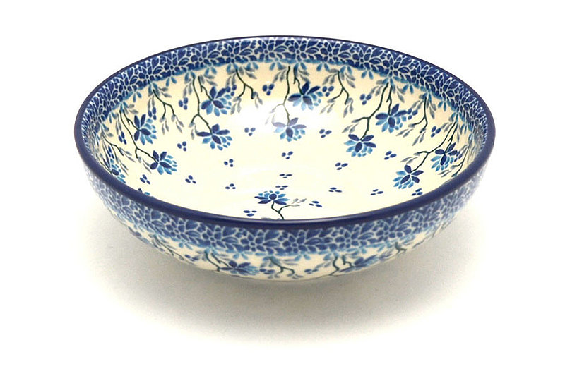 2 1/4"H x 6 3/4"W.
 Polish Pottery Bowl - Contemporary Salad - Clover Field B90-2524a (2 1/4"H x 6 3/4"W.
)