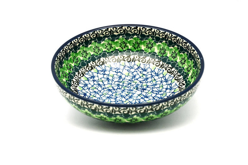 2 1/4"H x 6 3/4"W.
 Polish Pottery Bowl - Contemporary Salad - Kiwi B90-1479a (2 1/4"H x 6 3/4"W.
)