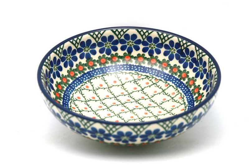 2 1/4"H x 6 3/4"W.
 Polish Pottery Bowl - Contemporary Salad - Primrose B90-854a (2 1/4"H x 6 3/4"W.
)