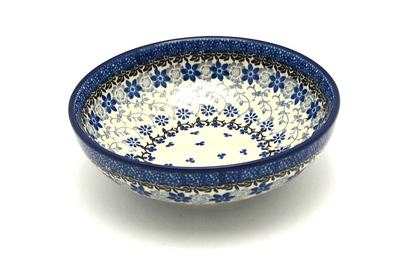 2 1/4"H x 6 3/4"W.
 Polish Pottery Bowl - Contemporary Salad - Silver Lace B90-2158a (2 1/4"H x 6 3/4"W.
)