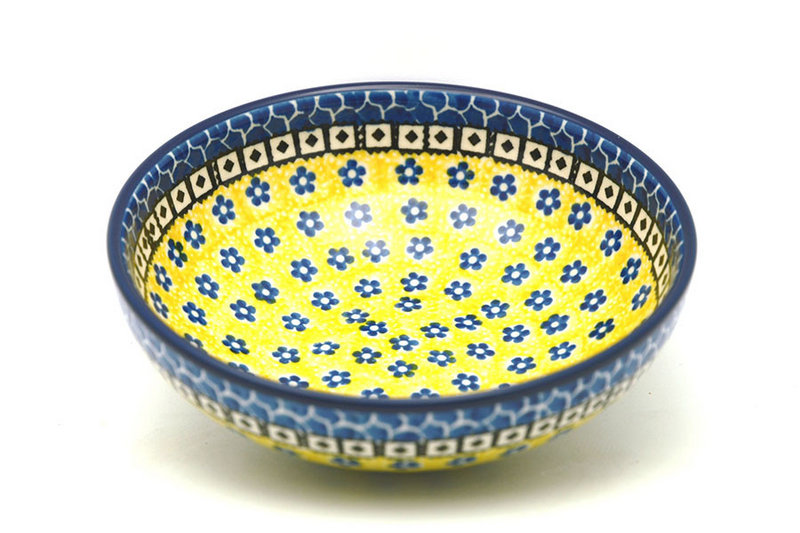 2 1/4"H x 6 3/4"W.
 Polish Pottery Bowl - Contemporary Salad - Sunburst B90-859a (2 1/4"H x 6 3/4"W.
)