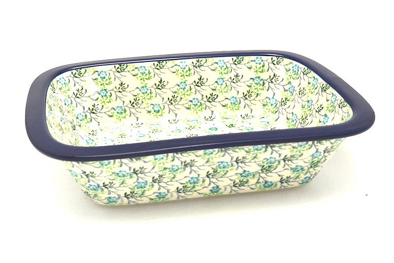 2 1/4"H x 7 1/8"W x 9 3/4"L
 Polish Pottery Baker - Rectangular with Grip Lip - Summer Ivy 162-2814a (2 1/4"H x 7 1/8"W x 9 3/4"L
)
