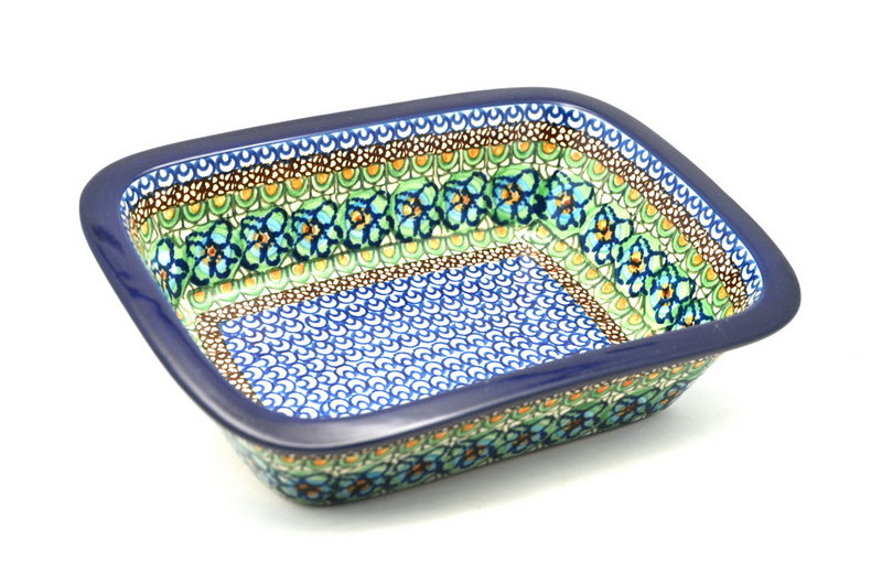 2 1/4"H x 7 1/8"W x 9 3/4"L
 Polish Pottery Baker - Rectangular with Grip Lip - Unikat Signature U151 162-U0151 (2 1/4"H x 7 1/8"W x 9 3/4"L
)