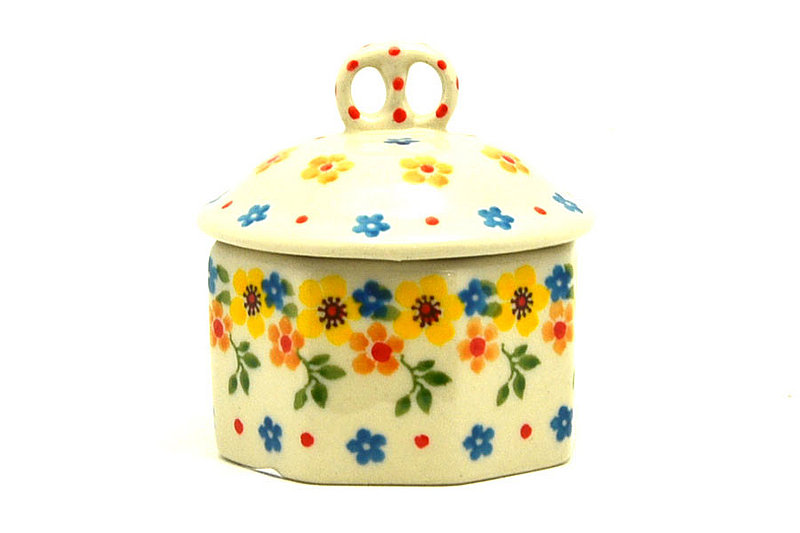2 3/4"H x 2 3/4"W.
 Polish Pottery Trinket Box - Buttercup 110-2225a (2 3/4"H x 2 3/4"W.
)