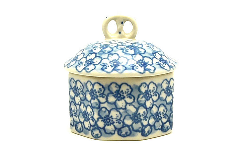 2 3/4"H x 2 3/4"W.
 Polish Pottery Trinket Box - Daisy Flurry 110-2176a (2 3/4"H x 2 3/4"W.
)
