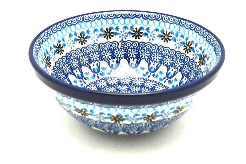 2 3/4"H x 6 1/2"W
 Polish Pottery Bowl - Medium Nesting (6 1/2") - Blue Yonder 058-2187a (2 3/4"H x 6 1/2"W
)