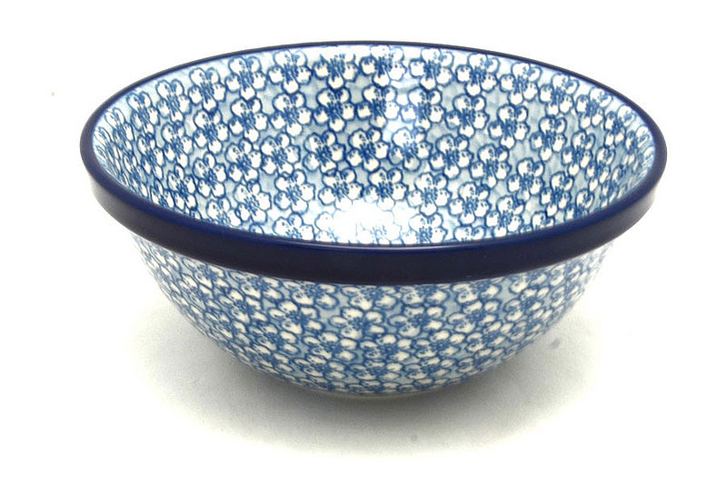 2 3/4"H x 6 1/2"W
 Polish Pottery Bowl - Medium Nesting (6 1/2") - Daisy Flurry 058-2176a (2 3/4"H x 6 1/2"W
)