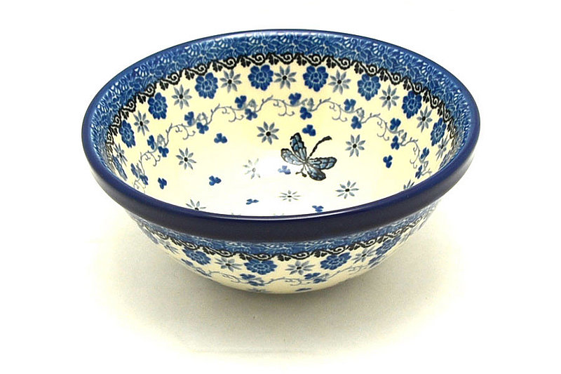 2 3/4"H x 6 1/2"W
 Polish Pottery Bowl - Medium Nesting (6 1/2") - Dragonfly 058-2009a (2 3/4"H x 6 1/2"W
)